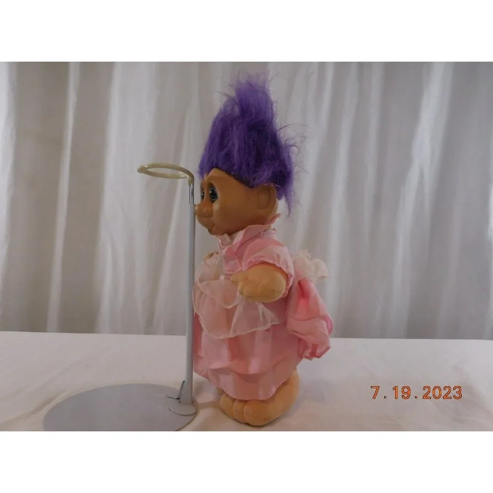 Vintage 1992 Ganz ‎ Rapper Troll Doll Plush 12” Tall  Blue Eyes Purple Hair